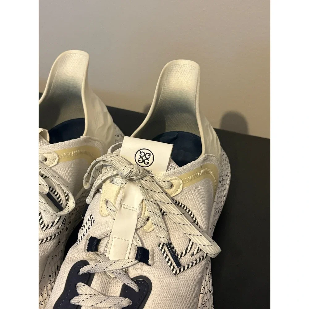 G/FORE MG4+ Golf Shoes Mens 10 Twilight White Navy Spikeless G4MS22EF42